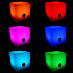 Cube Lumineux LED Avec Batterie Et Enceinte Bluetooth Intérieur/extérieur -ME Soldes led40btcube e40bbc90f813c0379dd992a03b1b47ed