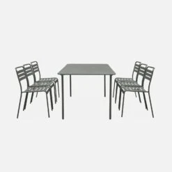 Table De Jardin Métal 6 Chaises Couleur : Savane -ME Soldes mt160x90r6sav 04c7c656286d168819737827811442b1