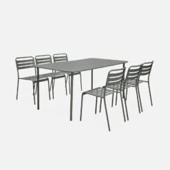 Table De Jardin Métal 6 Chaises Couleur : Savane -ME Soldes mt160x90r6sav 894a128a67c7c7f6b323d811a3ab721a