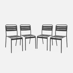 Chaise De Jardin En Acier (lot De 4) Couleur : Anthracite -ME Soldes mtchrx4at cdf392c124c2cff564d772cf94954a47