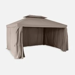 Pergola Aluminium 3x4 M Avec Rideaux Couleur : Taupe 7 Pergola Aluminium 3x4 M Avec Rideaux Couleur : Taupe -ME Soldes pga3x4swbn 877a2a129819785e03d8d459e93ddd9a
