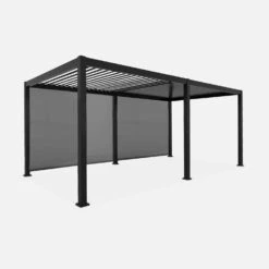 Pergola Bioclimatique Triomphe 3x6m V1 + 2 Stores 3m -ME Soldes pgbc3x6r3n3at 2ff68ecb41b4c40c3a152b307f19f224