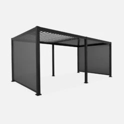 Pergola Bioclimatique Triomphe 3x6m V1 + 2 Stores 3m -ME Soldes pgbc3x6r3n3at 9d03e4dc0e73d0dfb1b51e1e8935a482
