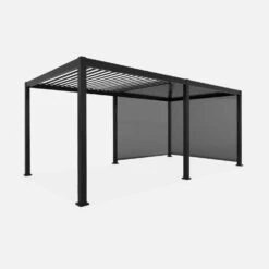 Pergola Bioclimatique Triomphe 3x6m V1 + 2 Stores 3m -ME Soldes pgbc3x6r3n3at e1b252934748133e34bbac2d8ca7dc73