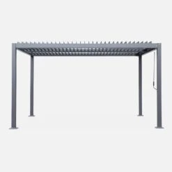 Pergola Bioclimatique, Aluminium Et Acier, 3x4m, Lames Orientables -ME Soldes pgbcslc3x4at 99e09847b0bac1bfcc7c75a2c589c188