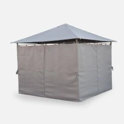 Tonnelle 3x3m Avec Rideaux Couleur : Gris -ME Soldes pgskd3x3gy 79f832421c35730a86cd305650945142