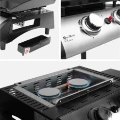 Plancha Gaz 2 Brûleurs Inox 5kW Avec Chariot 13 Plancha Gaz 2 Brûleurs Inox 5kW Avec Chariot -ME Soldes ph1002trolley deee851e3483b9886c04c9fc9945e3fd