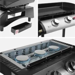 Plancha Gaz 3 Brûleurs Inox 7,5kW Avec Chariot 13 Plancha Gaz 3 Brûleurs Inox 7,5kW Avec Chariot -ME Soldes ph1003trolley dee2e51a3a1ecf2b190da9076fbb17b8