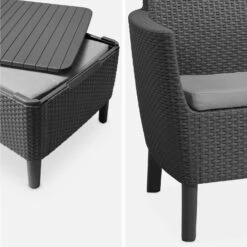 Salon De Jardin Imitation Rotin 5 Places -ME Soldes plk3101bkgy 65e8f86956b7dc96326b76d581dbcdd7