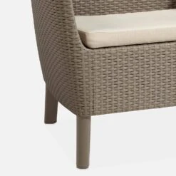 Salon De Jardin Imitation Rotin 4 Places Couleur : Cappuccino / Sable -ME Soldes plk3109cpsd b7a3cde5f5359d90763b6a50f46c13e0