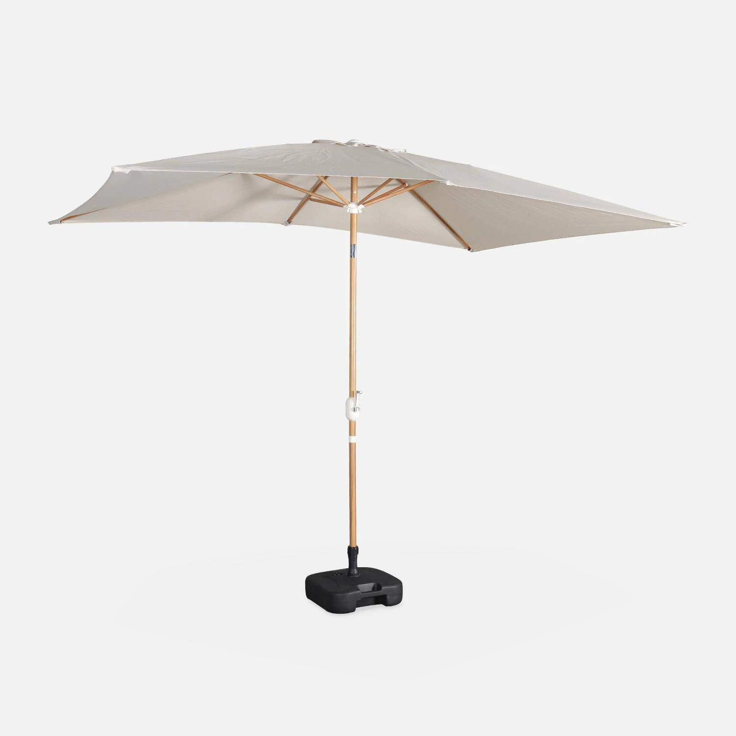 Parasol Rectangulaire 2x3m, Mât Effet Bois Couleur : Sable 5 Parasol Rectangulaire 2x3m, Mât Effet Bois Couleur : Sable – Image 3