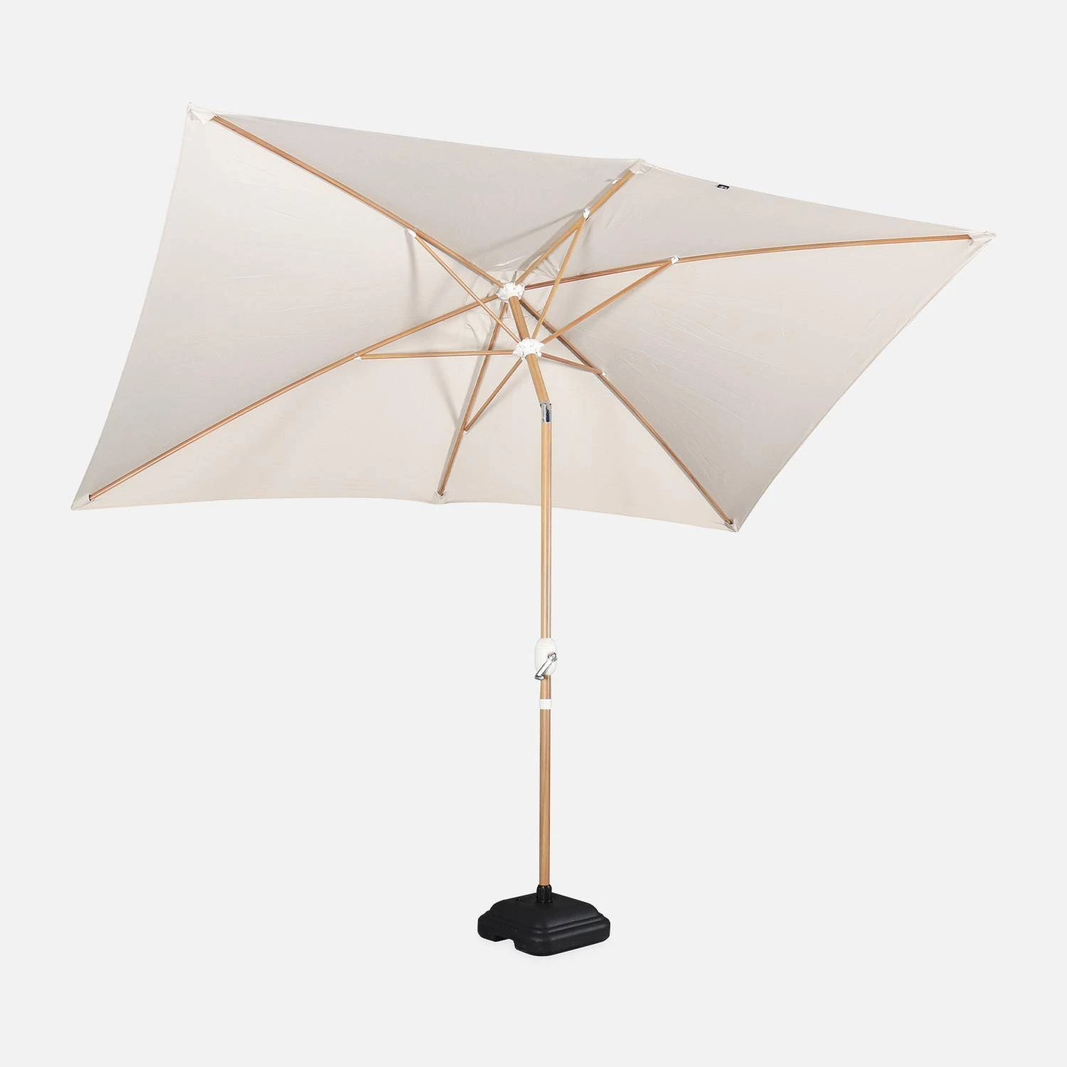 Parasol Rectangulaire 2x3m, Mât Effet Bois Couleur : Sable 6 Parasol Rectangulaire 2x3m, Mât Effet Bois Couleur : Sable – Image 4