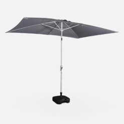 Parasol Rectangulaire 2x3m, Aluminium Anodisé Couleur : Gris -ME Soldes puano2x3gy 35286d9415b52d2e925bcc7c47e24688