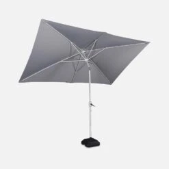 Parasol Rectangulaire 2x3m, Aluminium Anodisé Couleur : Gris -ME Soldes puano2x3gy 394283c2c468ec14682037242c393429