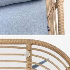 Salon De Jardin Bas Résine Tressée Effet Rotin 5 Places Couleur : Bois / Gris Chiné -ME Soldes raw3101gy 5388ba082b182954aa95cea35bc92e4d