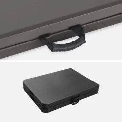 Tables De Réception Pliable Plastique (lot De 2) Couleur : Gris Foncé -ME Soldes recpl180x70x2dg 8072ab177160a4a16a23ea235640f3c9