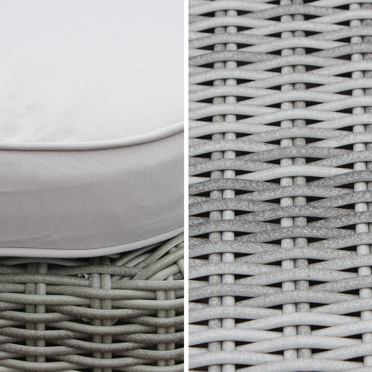 Salon De Jardin Résine Tressée 4 Places Couleur : Nuances De Gris / Gris Clair 7 Salon De Jardin Résine Tressée 4 Places Couleur : Nuances De Gris / Gris Clair – Image 5