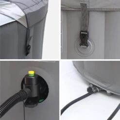 Spa Gonflable 4 Places Rond Bande LED, Système Anti-gel, Bâche -ME Soldes spa180lrledgy 5e2e0a5e402cbc64ad5995b29e5e4d81