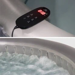 Spa Gonflable 6 Places Rond Bande LED, Système Anti-gel, Bâche -ME Soldes spa205lrledgy 4a75da775c9629b42396a58bb45c3d48