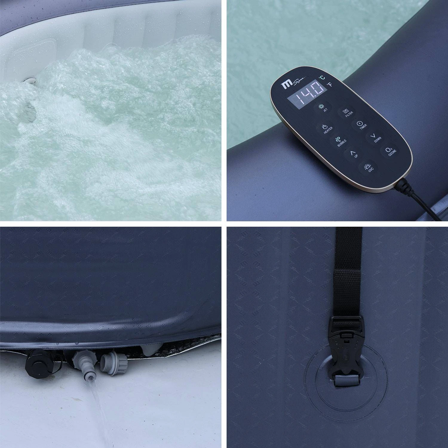 Spa Gonflable 6 Places Rond Jets Hydromassages Désinfection UVC, Anti Gel, M-one 6 Spa Gonflable 6 Places Rond Jets Hydromassages Désinfection UVC, Anti Gel, M-one – Image 4