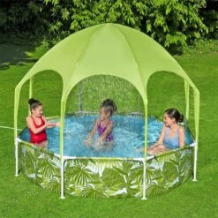 Piscine Hors Sol Tubulaire Ronde Avec Parasol Et Brumisateur ∅2,4m -ME Soldes spbw244umbr 266efb47c5eb24f230fc2988e517ce30