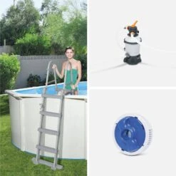 Piscine Hors Sol Tubulaire Ronde Avec Filtre, Tapis, Bâche Et échelle -ME Soldes spbw360hyd 55ff3cc32d2746c60be416a38d506240
