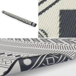 Tapis Extérieur Rectangulaire Motif Ethnique Noir/beige -ME Soldes tapis d exterieur 180x120cm bamako rectangulaire motif ethnique noir beige jacquard reversible indoor outdoor 9270981471ac8c2b8233b5253dda8c9d