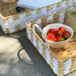 Plateau Avec Poignées Paille Tressée (lot De 2) -ME Soldes trayx2natwh 508e8de98771709104f4eb8e98f345e1