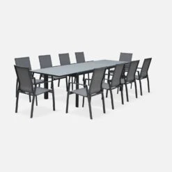 Lot De 4 Fauteuils De Jardin Aluminium - Washington Couleur : Anthracite / Gris Foncé -ME Soldes txarmx4co 752f11ede629b4935878e2c22f1a045d