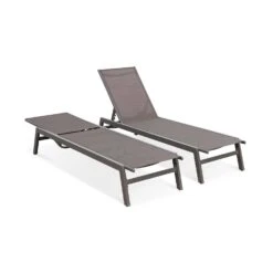 Bain De Soleil Aluminium Multi Position Et Empilable (lot De 2) Couleur : Taupe -ME Soldes txkdlgex2bn 3274d487d249975c56e65771827db74d