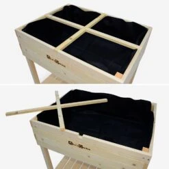 Carré Potager En Bois Sur Pieds 80 X 60cm -ME Soldes vgh80 ab7865e8ec06a626c7c00c715439f98e