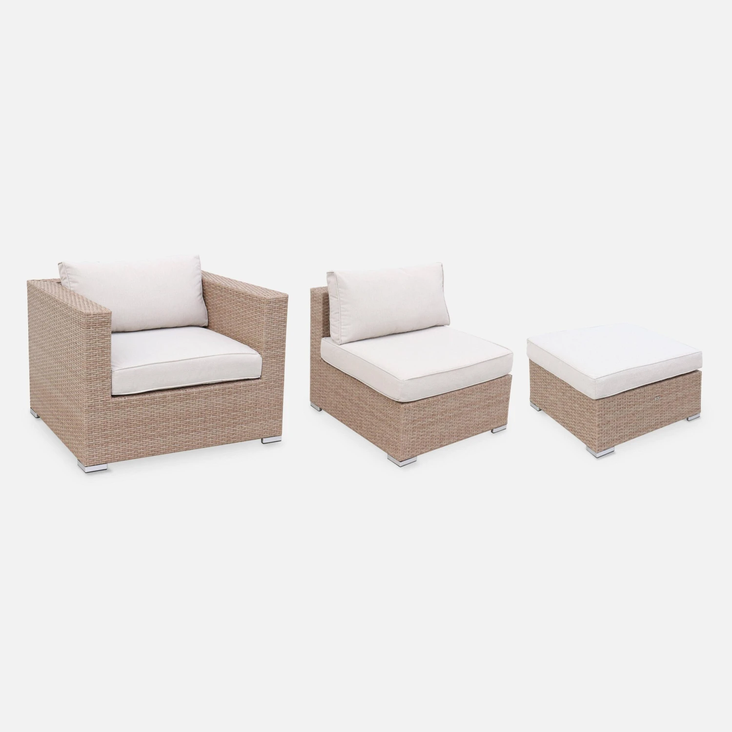 Salon De Jardin Résine Tressée 12 à 14 Places Couleur : Beige / Beige 7 Salon De Jardin Résine Tressée 12 à 14 Places Couleur : Beige / Beige – Image 5