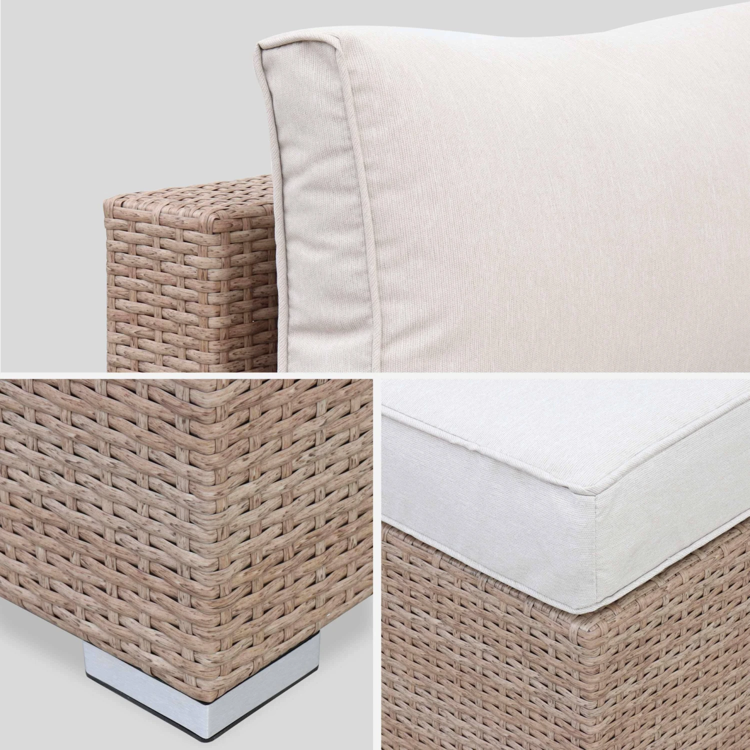 Salon De Jardin Résine Tressée 12 à 14 Places Couleur : Beige / Beige 10 Salon De Jardin Résine Tressée 12 à 14 Places Couleur : Beige / Beige – Image 8