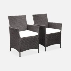 Table De Jardin Résine Tressée, 6 Fauteuils Couleur : Marron / Ecru -ME Soldes wk150kdr6bn a191460a8d5951ad51faeeb2bc29318a
