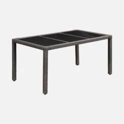 Table De Jardin Résine Tressée, 6 Fauteuils Couleur : Marron / Ecru -ME Soldes wk150kdr6bn cb2fc76721bb640edaf97b1c29020de3