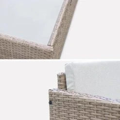 Salon De Jardin Résine Tressée 4 Places Couleur : Naturel / Beige -ME Soldes wk3101lqnatbg a21fbe7c0a5f82511e210ab0812a3e2d