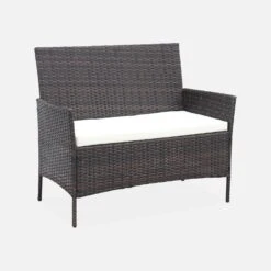 Salon De Jardin Résine Tressée 4 Places Couleur : Marron / Ecru -ME Soldes wk3109lqbn 626109ae9a38ca8ce585559cc06745f6