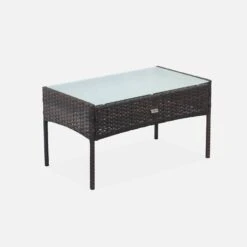 Salon De Jardin Résine Tressée 4 Places Couleur : Marron / Ecru -ME Soldes wk3109lqbn de9d07874f85ca81eb02c742b1376ba6