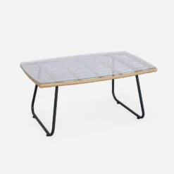 Salon De Jardin Résine Effet Rotin Et Métal 4 Places -ME Soldes wk4bamb 551845dcbffe54ed601f62252617861c