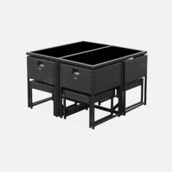 Salon De Jardin Encastrable Résine Tressée 4 Chaises, 4 Poufs Couleur : Noir / Ecru 10 Salon De Jardin Encastrable Résine Tressée 4 Chaises, 4 Poufs Couleur : Noir / Ecru -ME Soldes wk4cubepfbk b80d6078cb05df4bd11f71fc83d244c1