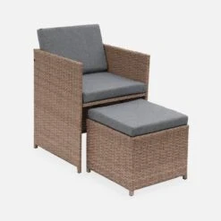 Table De Jardin Encastrable Résine, 10 Fauteuils Couleur : Beige / Gris Chiné -ME Soldes wkdgcube10ntgy 7140c68f3e30971d792a17542df218f8