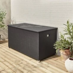 Coffre De Jardin Résine Tressée 790L Couleur : Noir -ME Soldes wkhbox160bk 92853b320a396107a236f3aff4ebfaa7