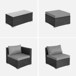 Salon De Jardin Résine 4 Places Couleur : Noir / Gris -ME Soldes wksofakdbkgy cd92e7324ed45a843d981ccab7f69952