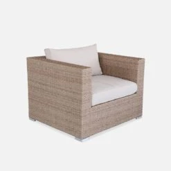 Fauteuil De Jardin + Repose Pieds, Résine Tressée Couleur : Beige / Beige -ME Soldes wksofanatbg 2bb13094b795512adfe1f8f21e931043