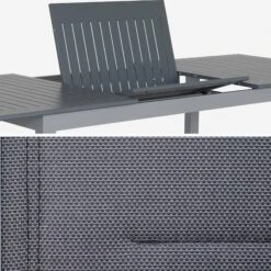 Table De Jardin Extensible Aluminium, 8 Chaises Couleur : Gris / Gris Foncé -ME Soldes xtsaf245r8at d60edadfbaff0b2e30b72afad518e2ad