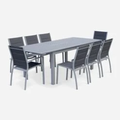 Table De Jardin Extensible Aluminium 8 Places Couleur : Gris -ME Soldes xtsaf245tblat 5826fed821dbda8ec3f91791dc8c6e0c