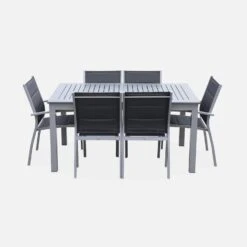 Table De Jardin Extensible Aluminium, 6 Chaises Couleur : Gris / Gris Foncé 12 Table De Jardin Extensible Aluminium, 6 Chaises Couleur : Gris / Gris Foncé -ME Soldes xtsafm210r6at 0afa6fb1263686a02258fa736c7eaebc