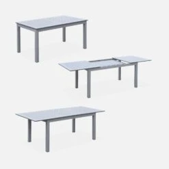 Table De Jardin Extensible Aluminium, 6 Chaises Couleur : Gris / Gris Foncé 13 Table De Jardin Extensible Aluminium, 6 Chaises Couleur : Gris / Gris Foncé -ME Soldes xtsafm210r6at cf6bb665c1fbd5745416d300811408fc